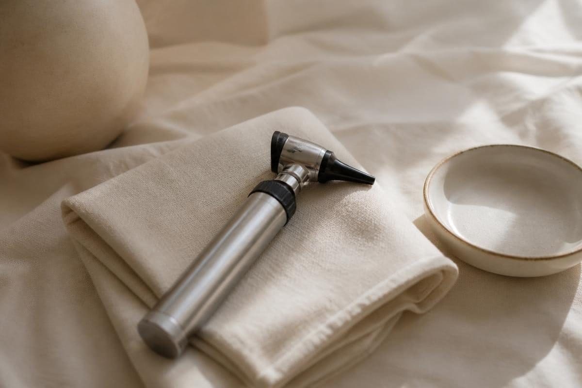 Otoscope used to examine the ear canal under magnification